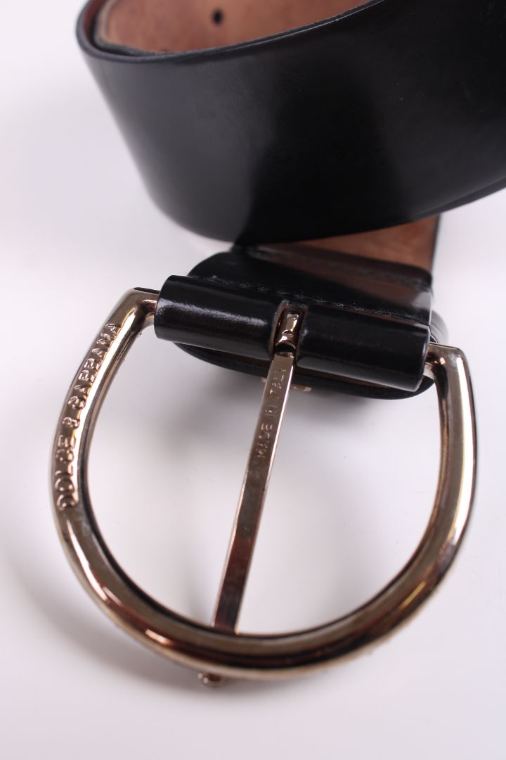 Dolce & Gabbana D&G Embossed belt black and silver 95