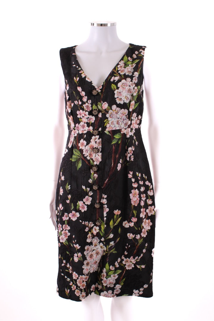 Dolce & Gabbana S/S Cherry Blossom Dress Black/ Pink S