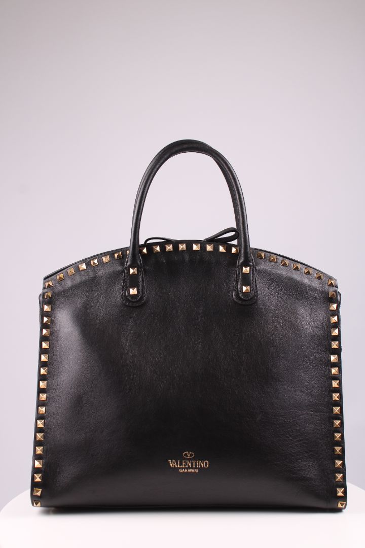 Valentino BAG rockstud dome shopper Black