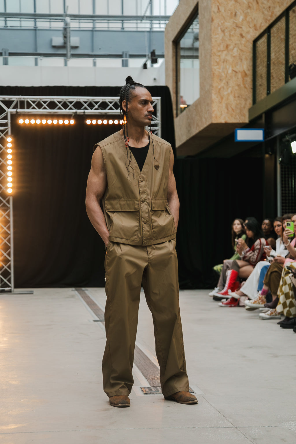 Prada Nylon Waistcoat/ Trouser Co-Ord Tan XL