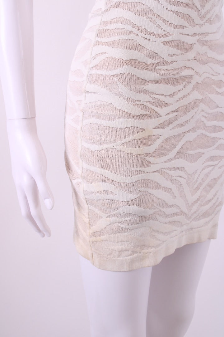 Balmain Bandage Tiger Halter Dress White 8