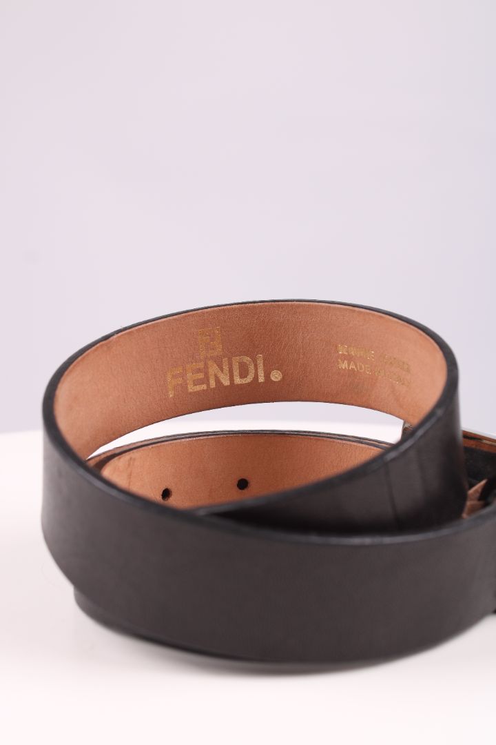 Fendi Green buckle fendi belt black and green 44