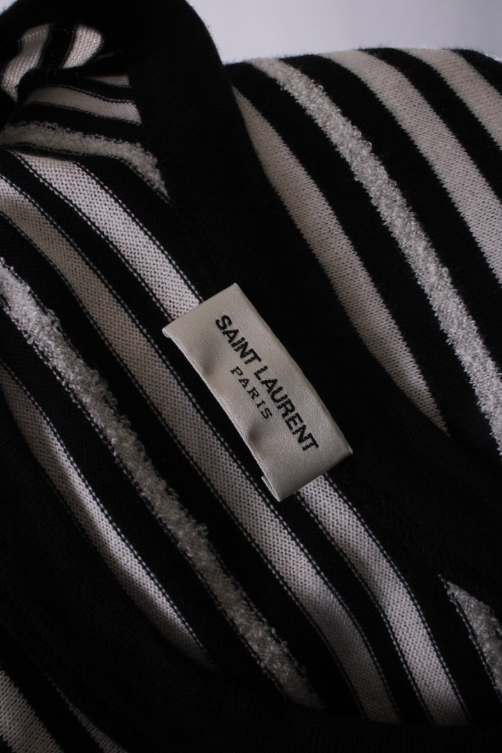 Saint Laurent Distressed Stripe Vest Top Black/ White S