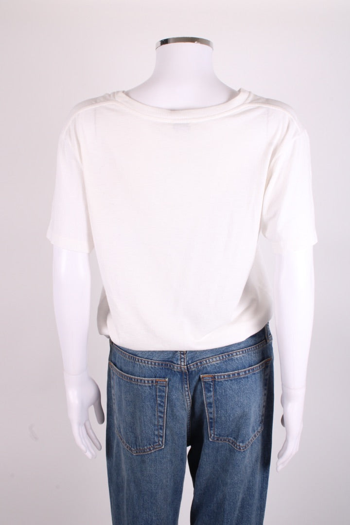 Saint Laurent Flag Logo T-shirt White S
