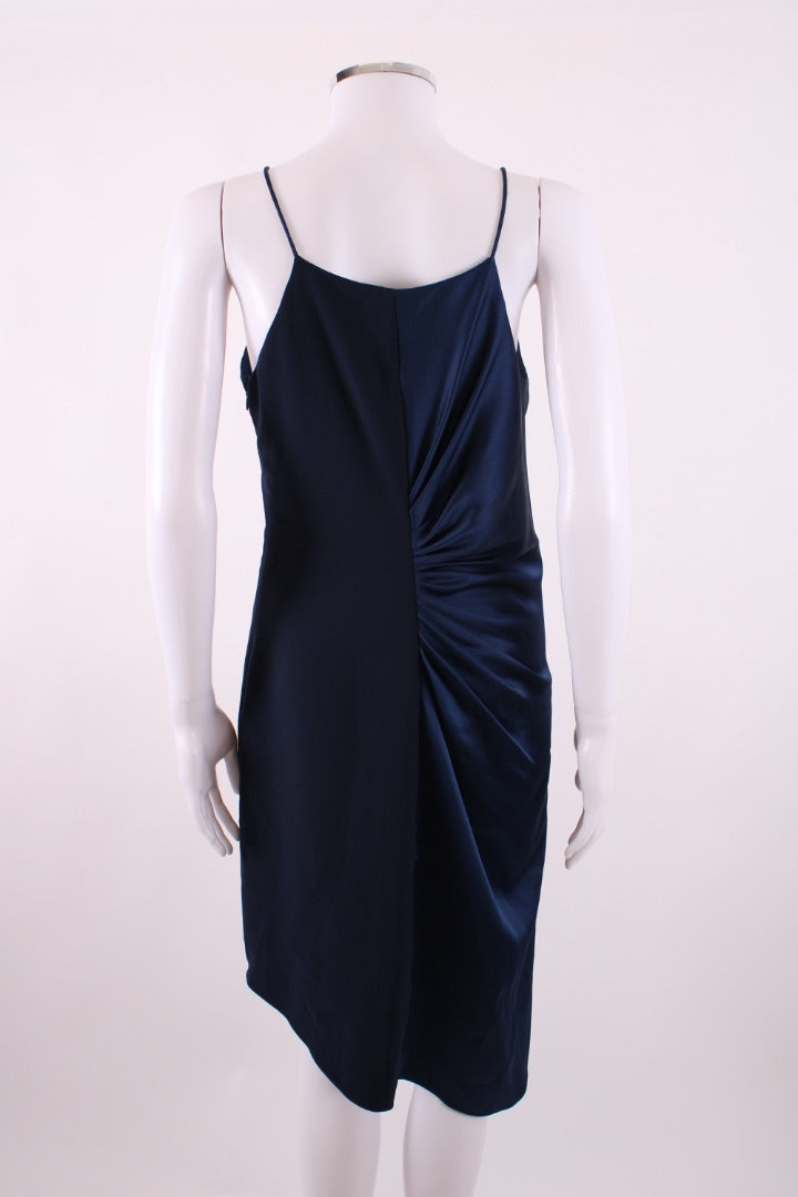 Halston Heritage Drape Mini Dress Navy 8