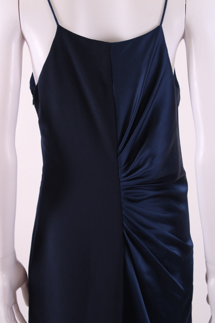Halston Heritage Drape Mini Dress Navy 8