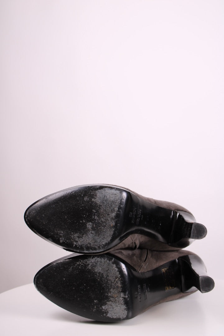 Fendi Long Military Boots Grey/ Black 40