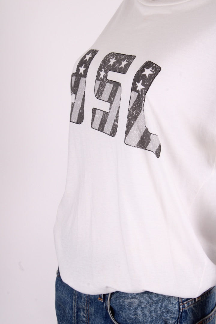 Saint Laurent Flag Logo T-shirt White S