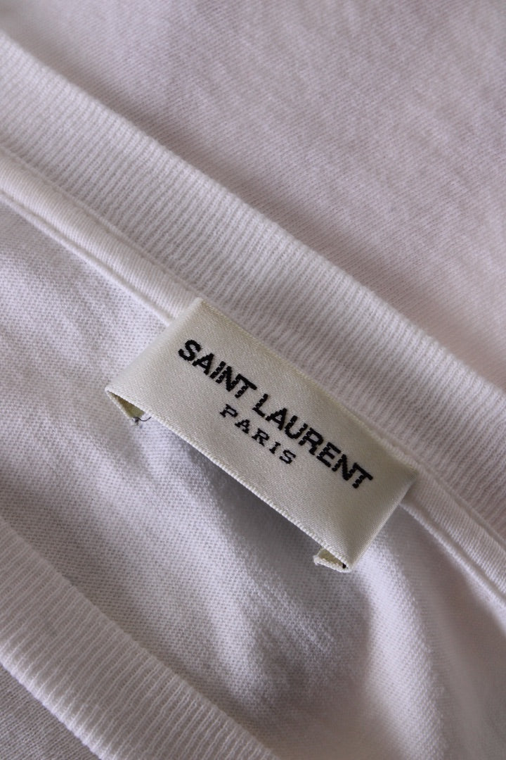 Saint Laurent Flag Logo T-shirt White S