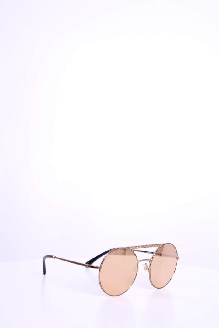 Chanel Round Mirrored Sunglasses Gold