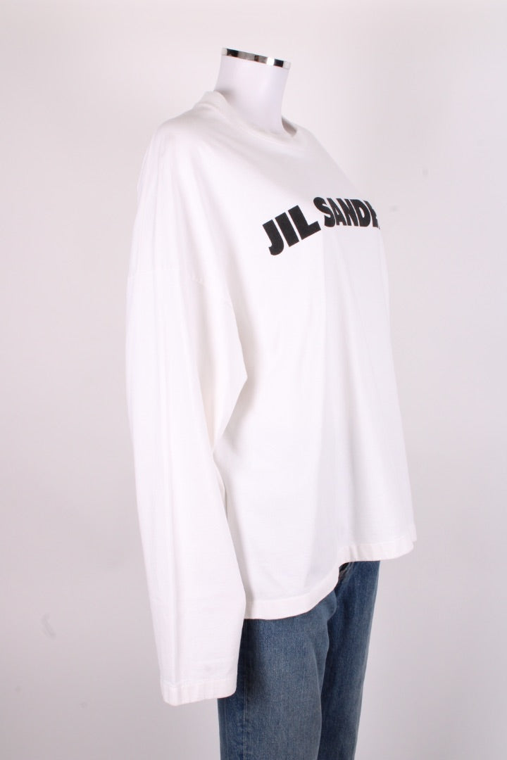 Jil Sander L/S Logo Top White/ Black XL