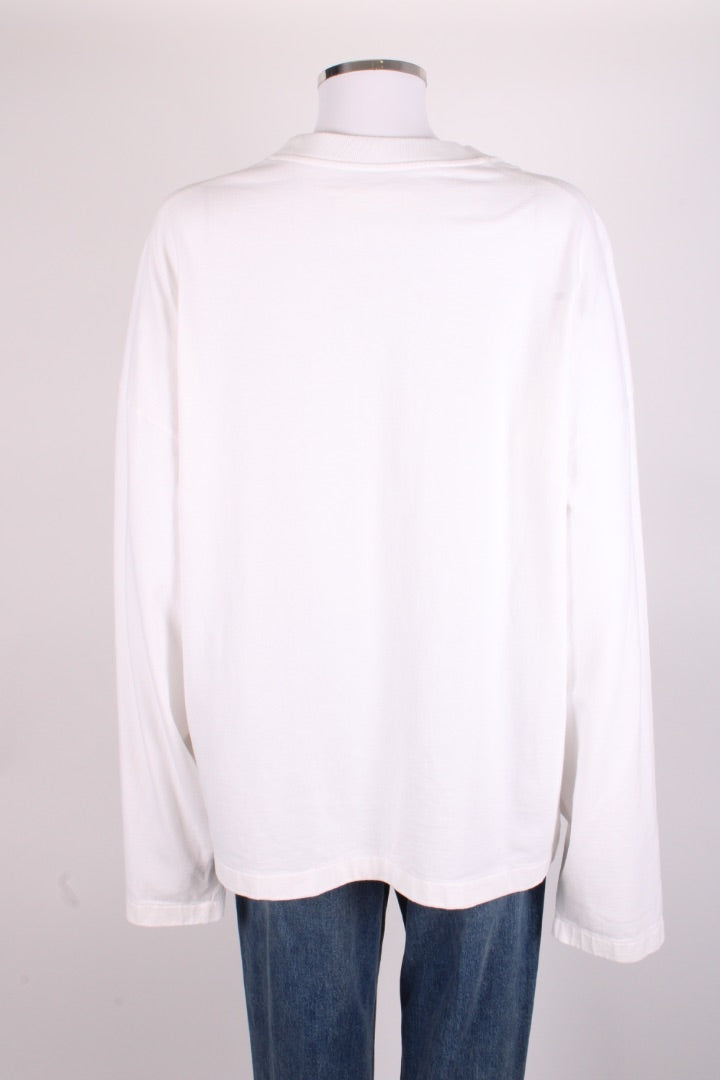 Jil Sander L/S Logo Top White/ Black XL