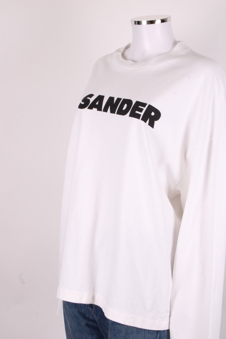 Jil Sander L/S Logo Top White/ Black XL
