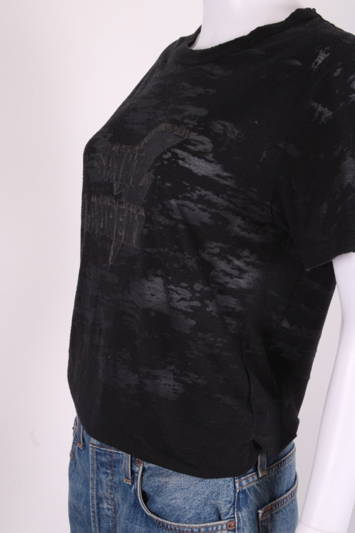 Saint Laurent Lightning Bolt Logo T-shirt Black S