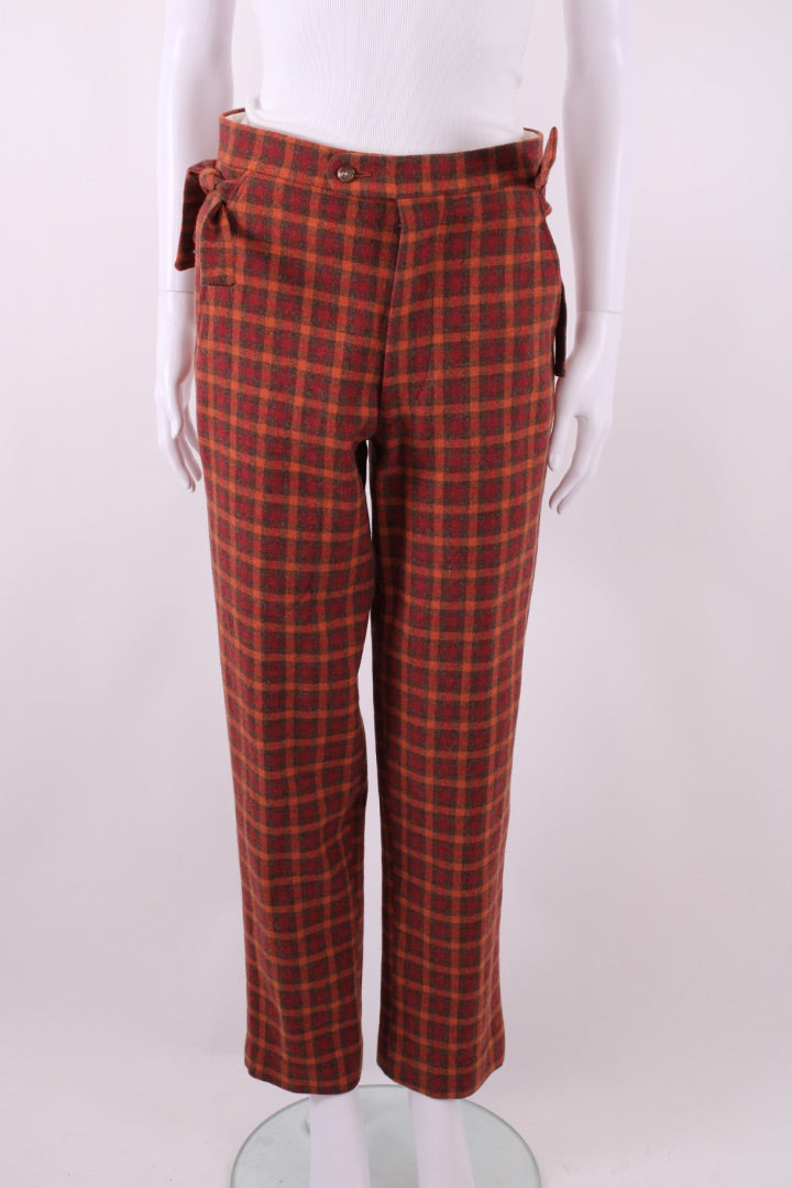 Bode Check Trousers Orange/ Red 30W