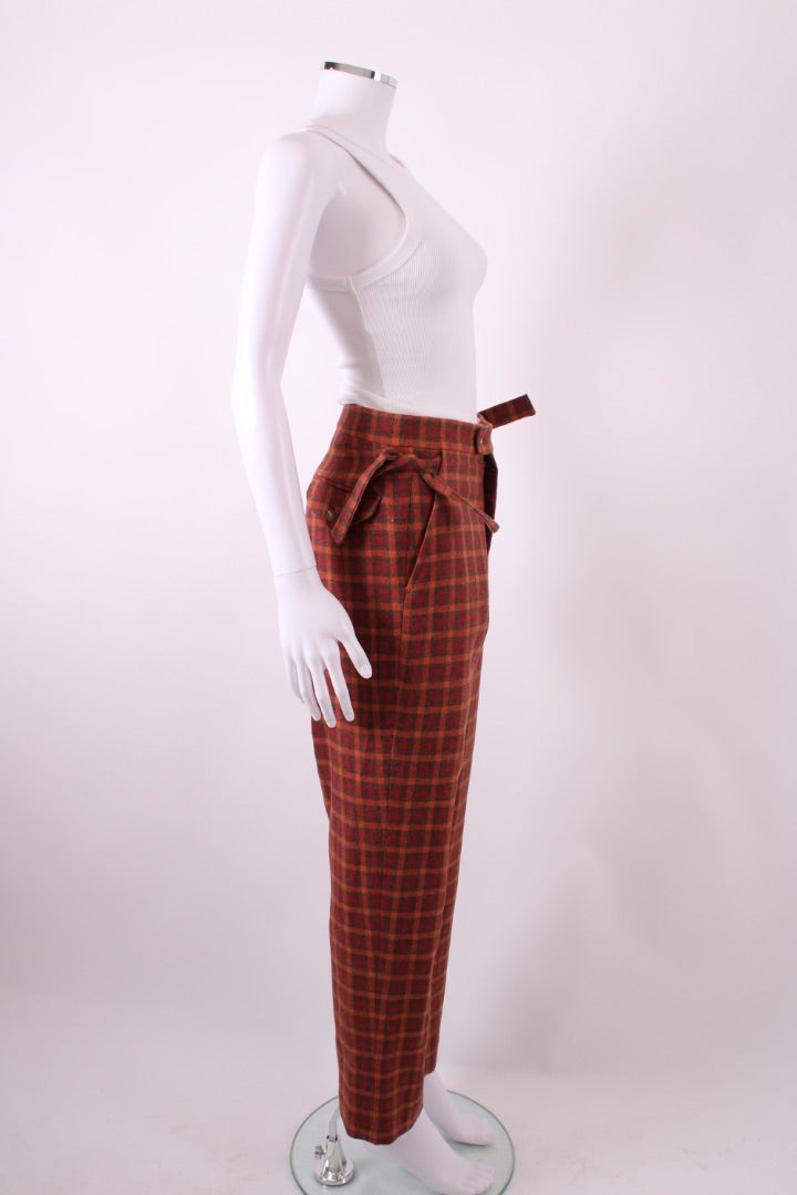 Bode Check Trousers Orange/ Red 30W