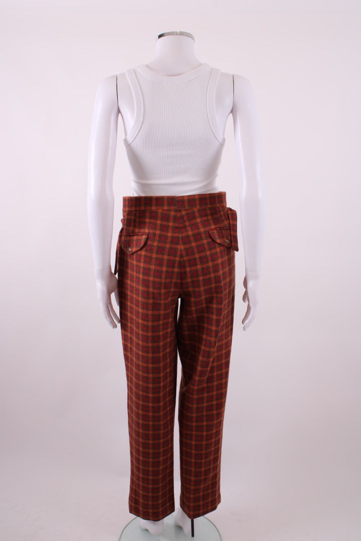 Bode Check Trousers Orange/ Red 30W