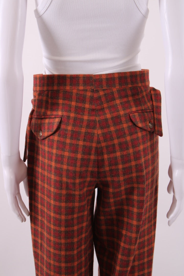 Bode Check Trousers Orange/ Red 30W