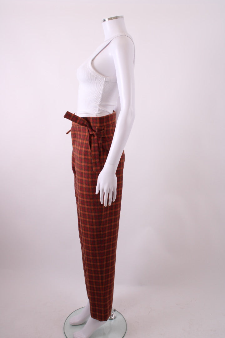 Bode Check Trousers Orange/ Red 30W
