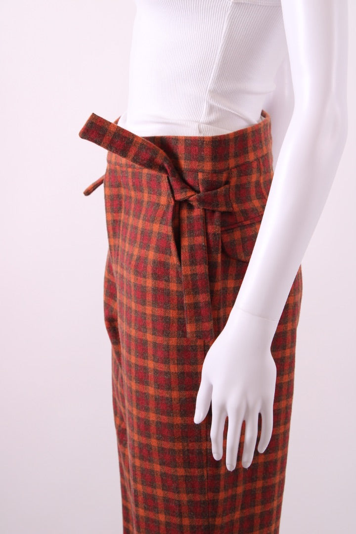 Bode Check Trousers Orange/ Red 30W