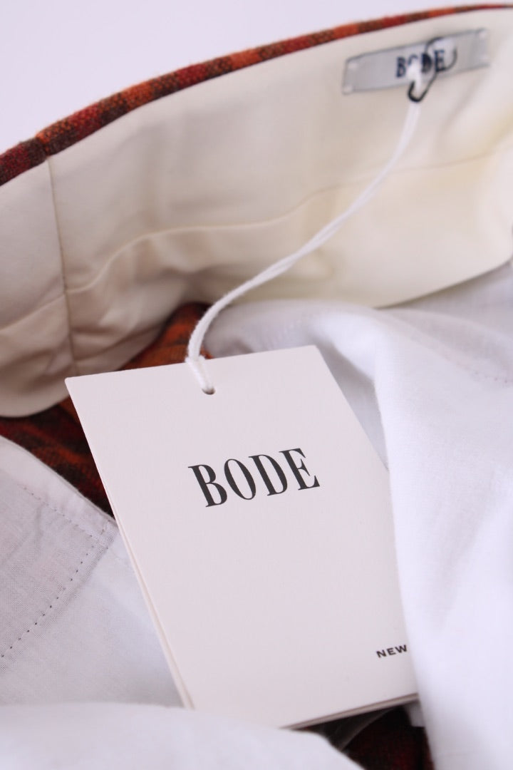 Bode Check Trousers Orange/ Red 30W