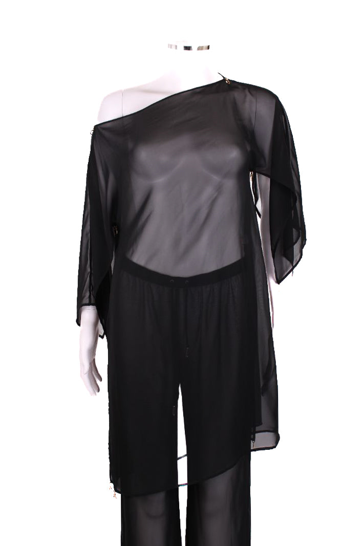 Dolce & Gabbana Beachwear Sheer Beach Cover Dress Black S