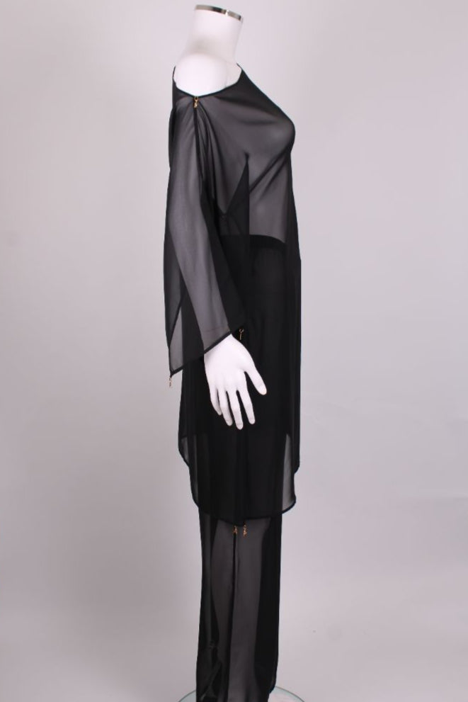 Dolce & Gabbana Beachwear Sheer Beach Cover Dress Black S