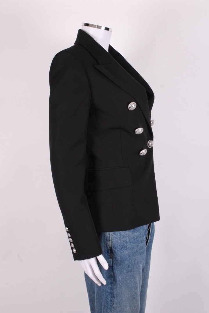 Balmain Silver Button Blazer Black 8
