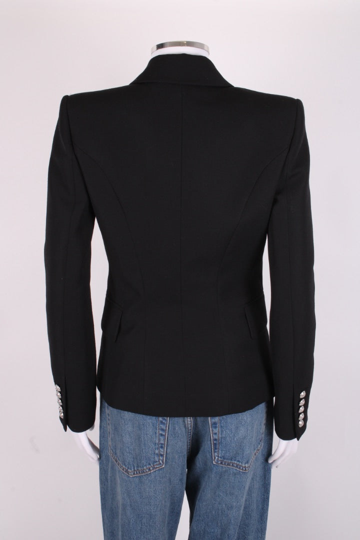 Balmain Silver Button Blazer Black 8