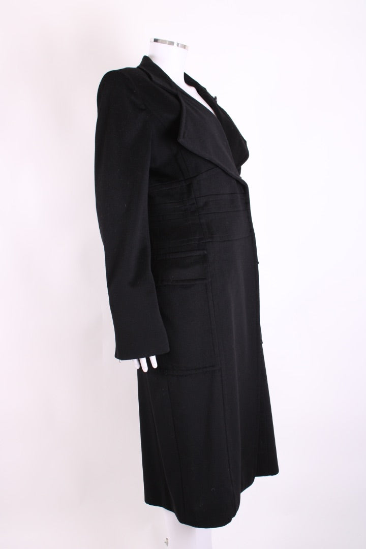 YvesSaintLaurent Wool Military Wool Coat Black FR40