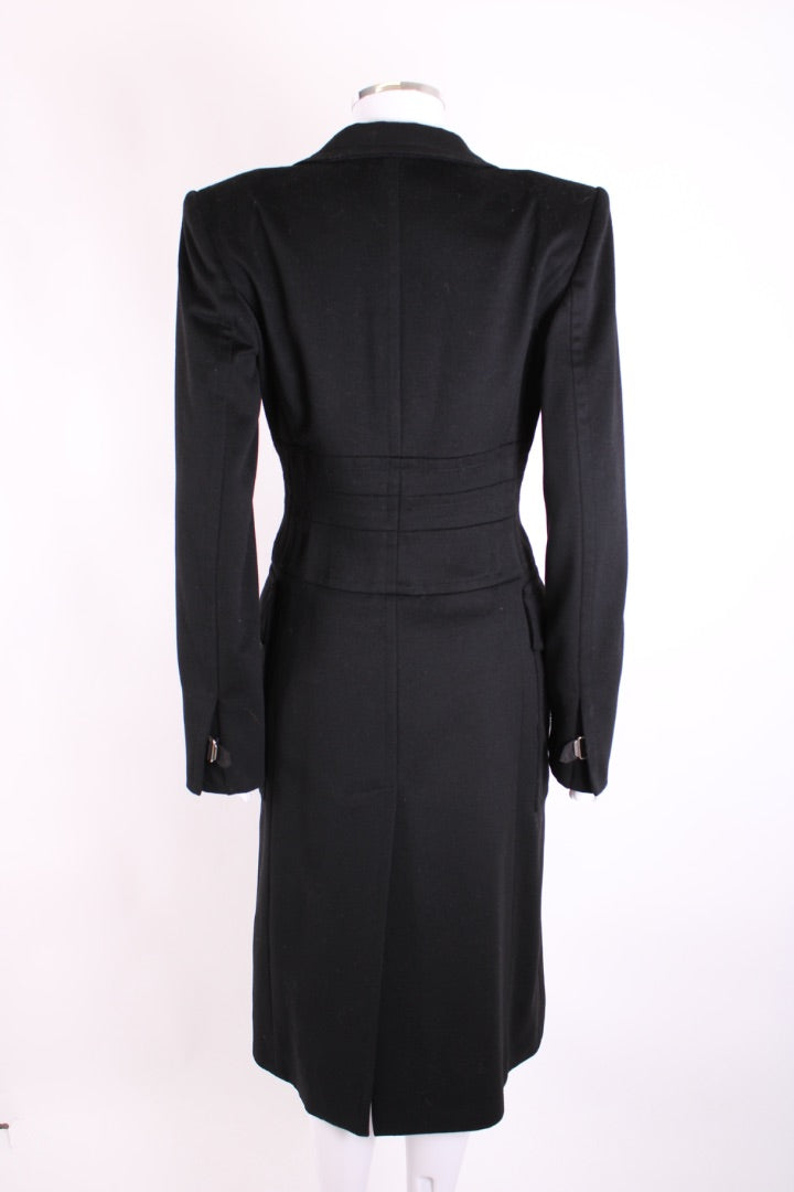 YvesSaintLaurent Wool Military Wool Coat Black FR40