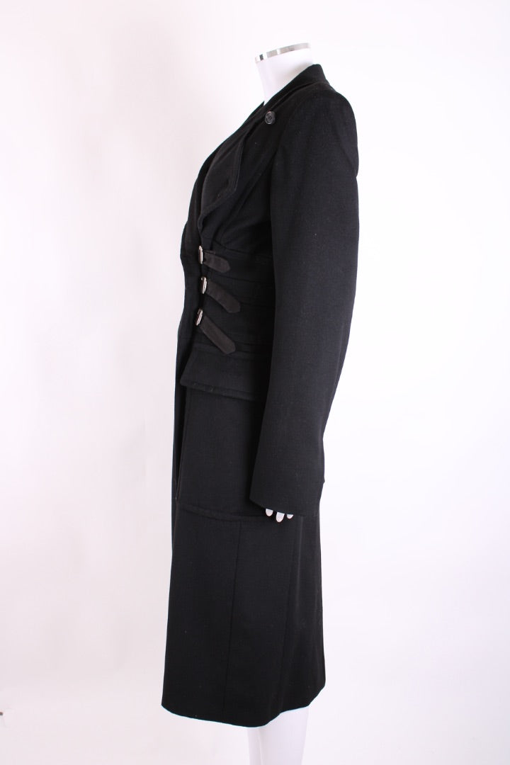 YvesSaintLaurent Wool Military Wool Coat Black FR40