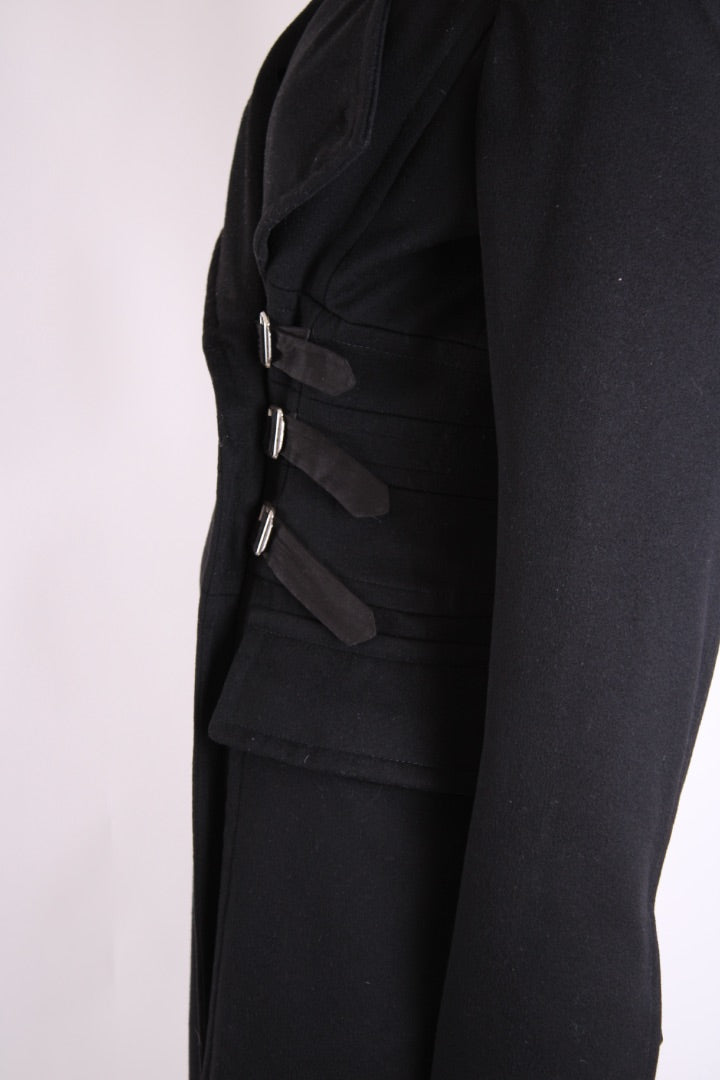 YvesSaintLaurent Wool Military Wool Coat Black FR40