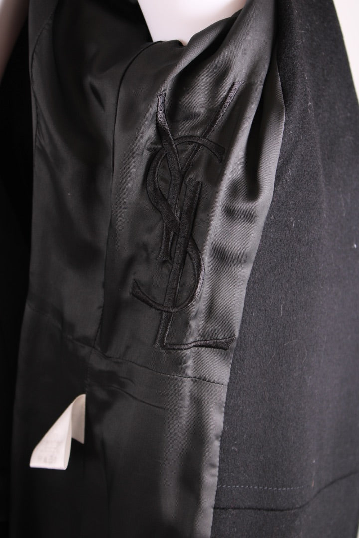 YvesSaintLaurent Wool Military Wool Coat Black FR40