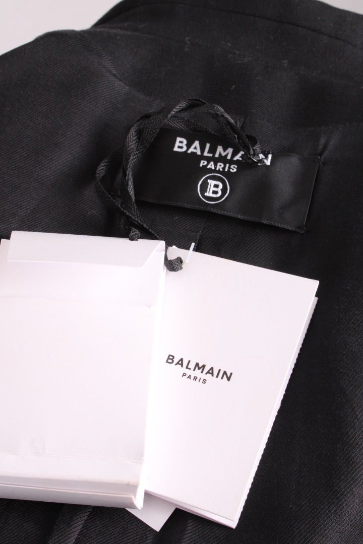 Balmain Silver Button Blazer Black 8