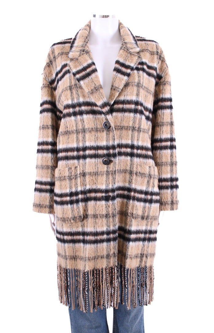 Pinko Tassel Coat Beige 12