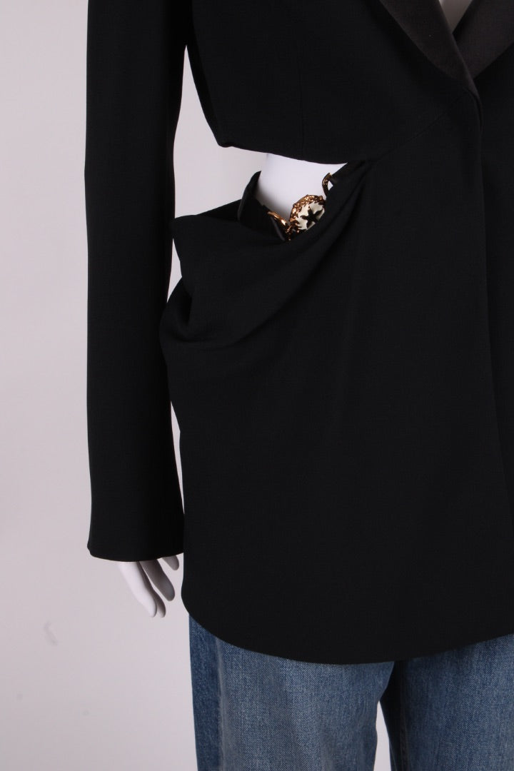 Versace Cut Out Side Blazer Black 12
