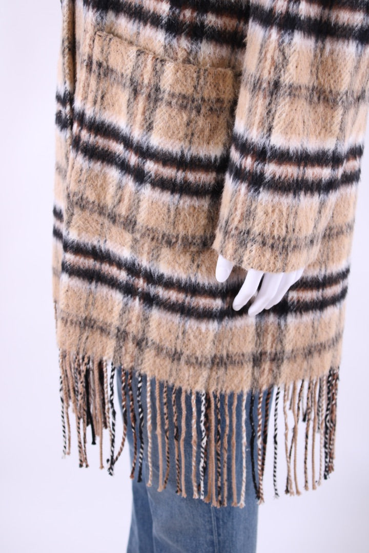 Pinko Tassel Coat Beige 12