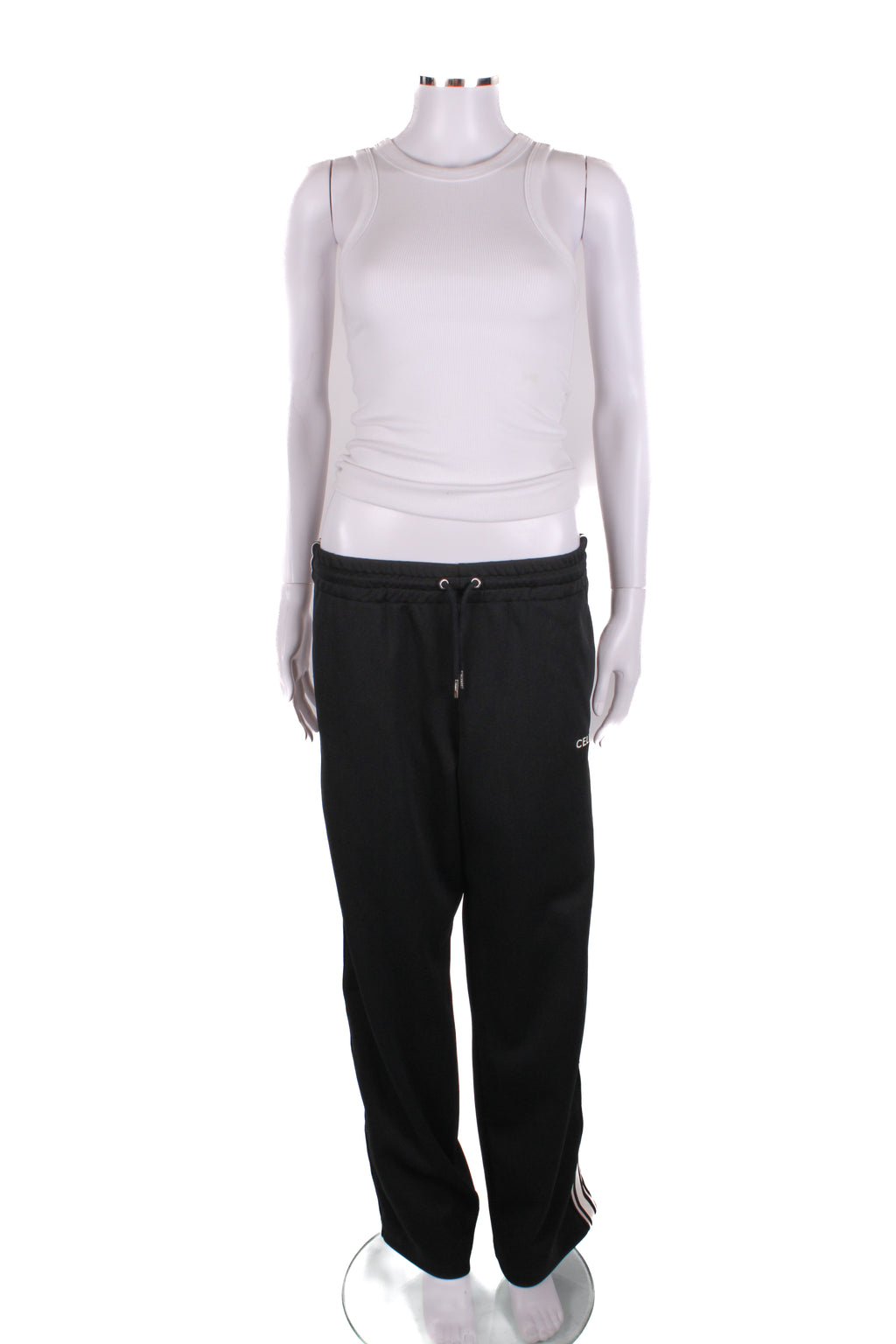 Celine Stripe Side Logo Joggers Black/ White XS
