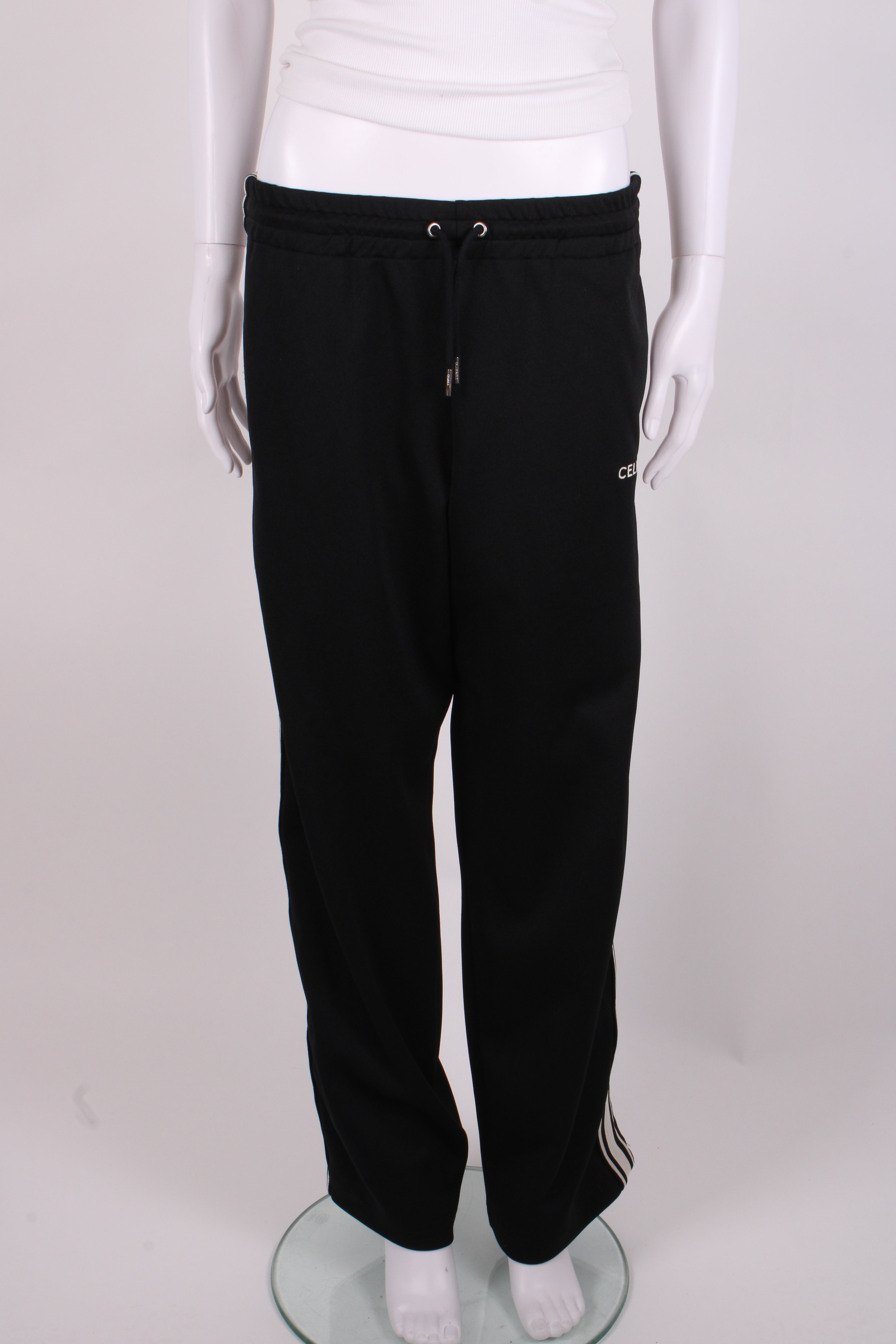 Celine Stripe Side Logo Joggers Black/ White XS