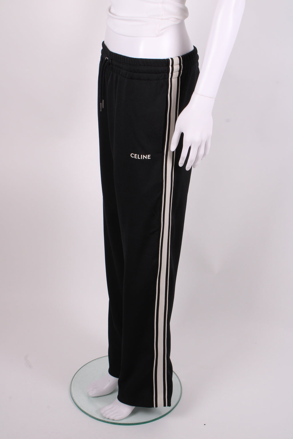 Celine Stripe Side Logo Joggers Black/ White XS