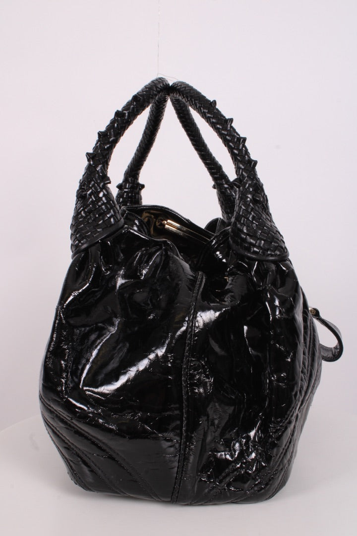 Fendi Crispe Vernice Spy Handbag Black