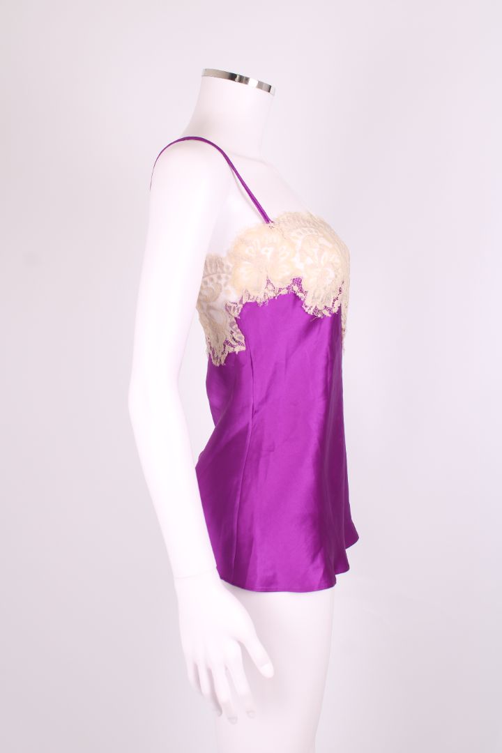 Dolce & Gabbana Lace Trim Camisole Purple/ Cream M