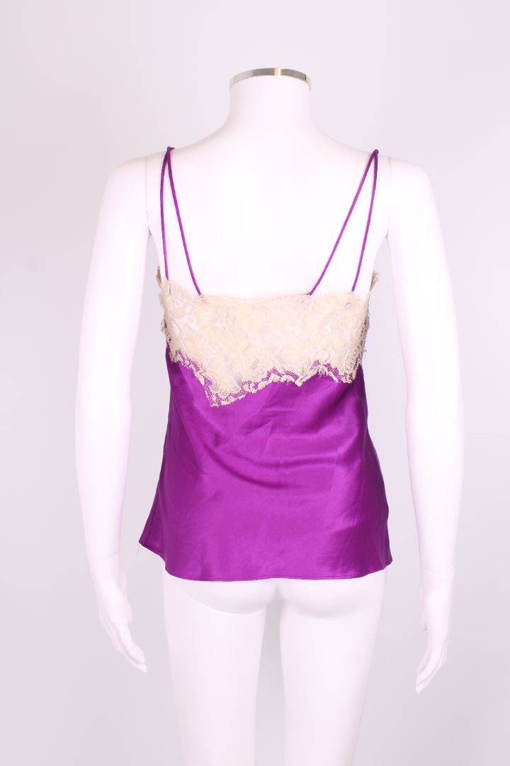Dolce & Gabbana Lace Trim Camisole Purple/ Cream M