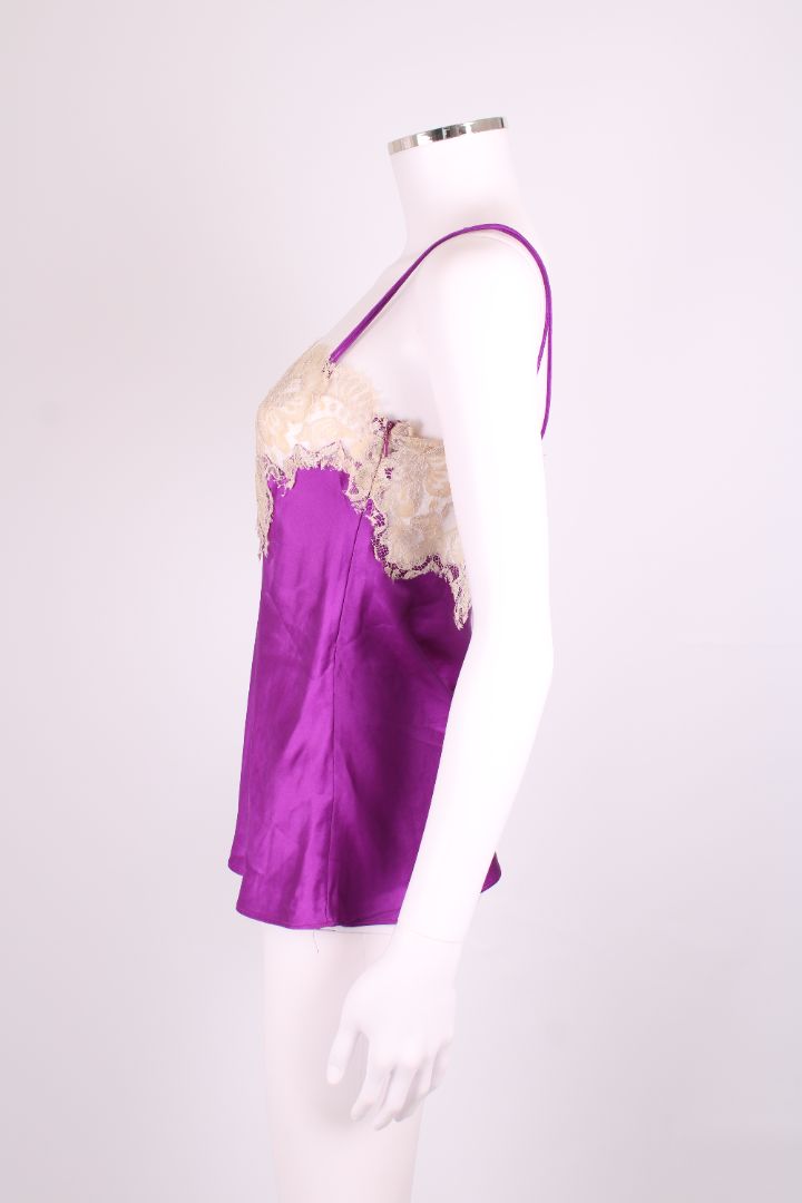 Dolce & Gabbana Lace Trim Camisole Purple/ Cream M