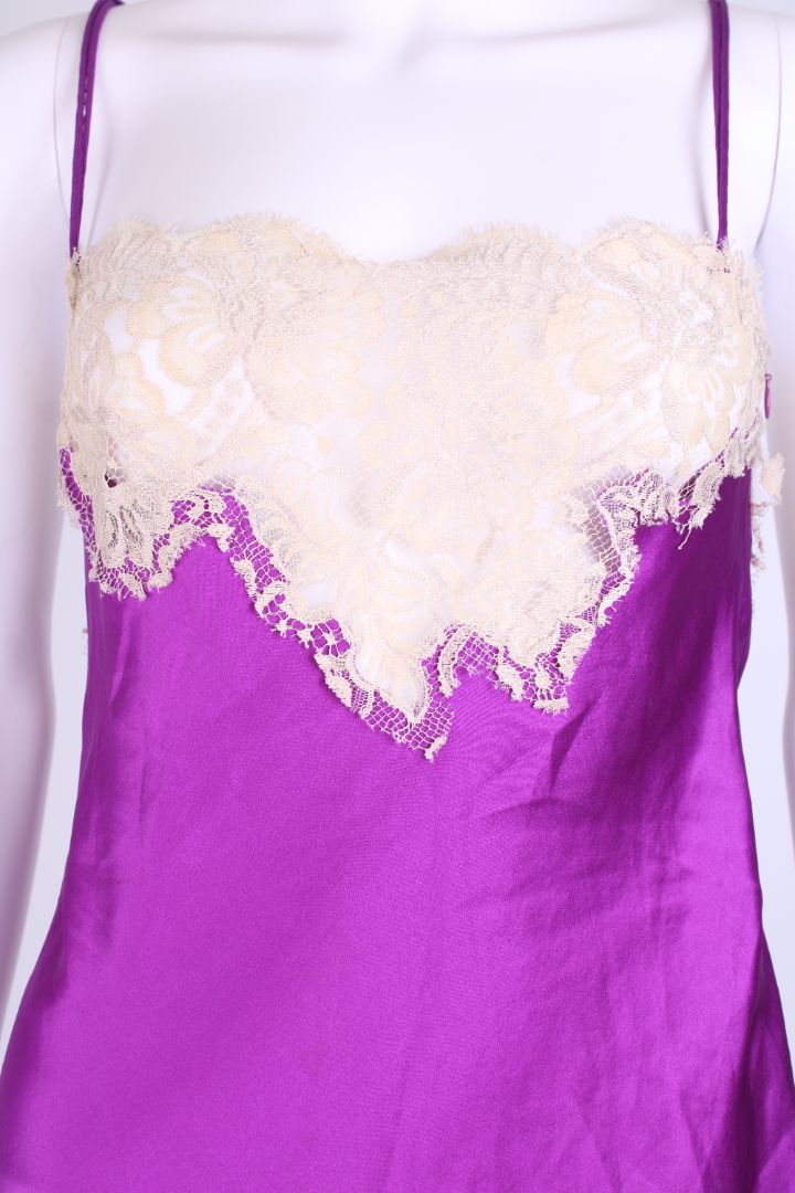 Dolce & Gabbana Lace Trim Camisole Purple/ Cream M
