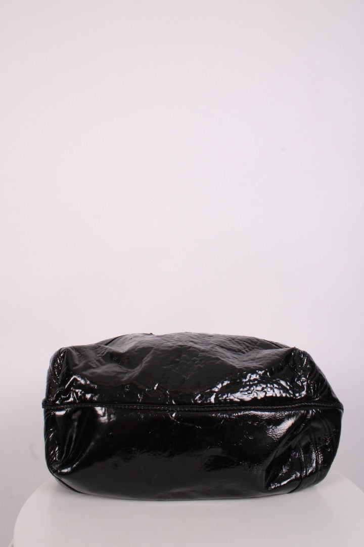 Fendi Crispe Vernice Spy Handbag Black