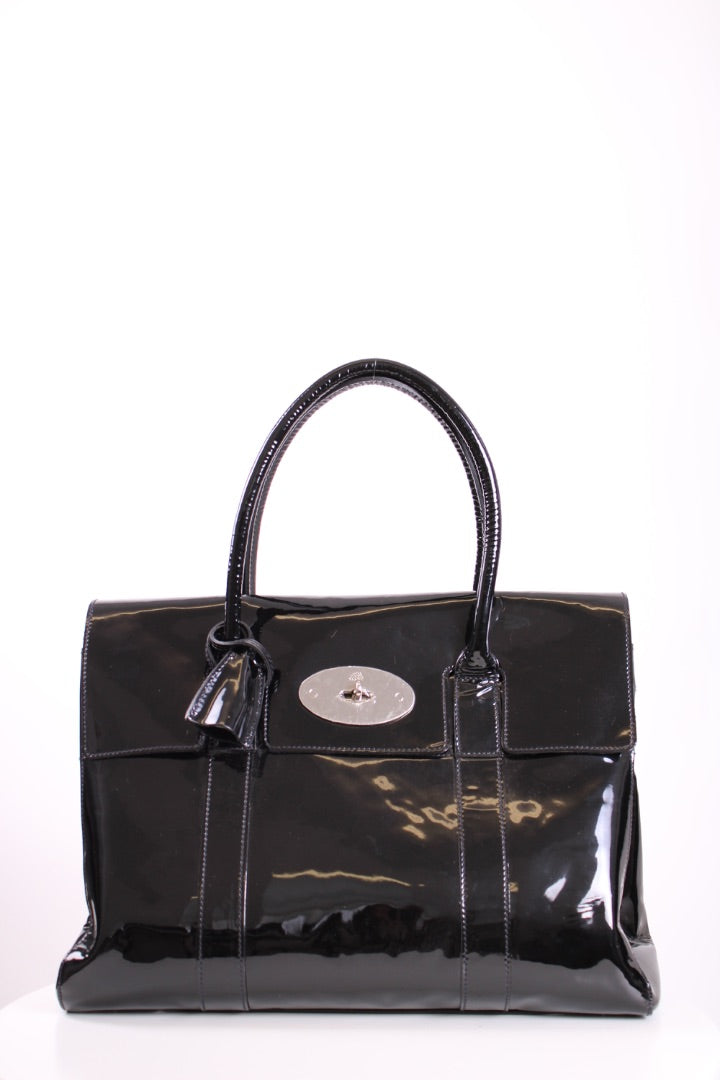 Mulberry Patent Bayswater Bag Black