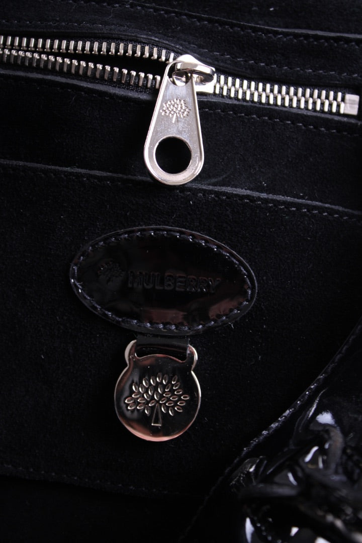 Mulberry Patent Bayswater Bag Black