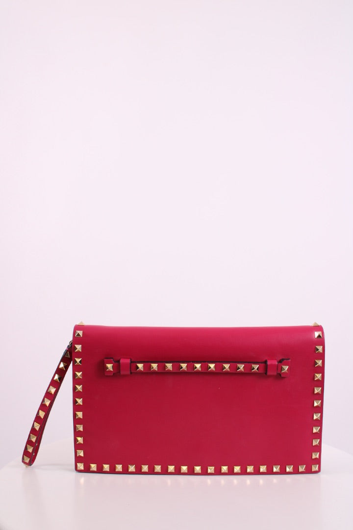 Valentino Rockstud Clutch Pink